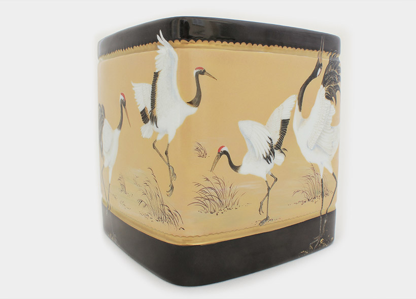 peinture sur cache pot en porcelaine véronique habègre