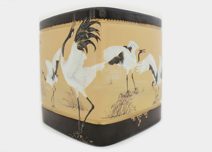 Véronique Etève-Habègre - Peinture sur Porcelaine - Cache Pot Oiseaux  