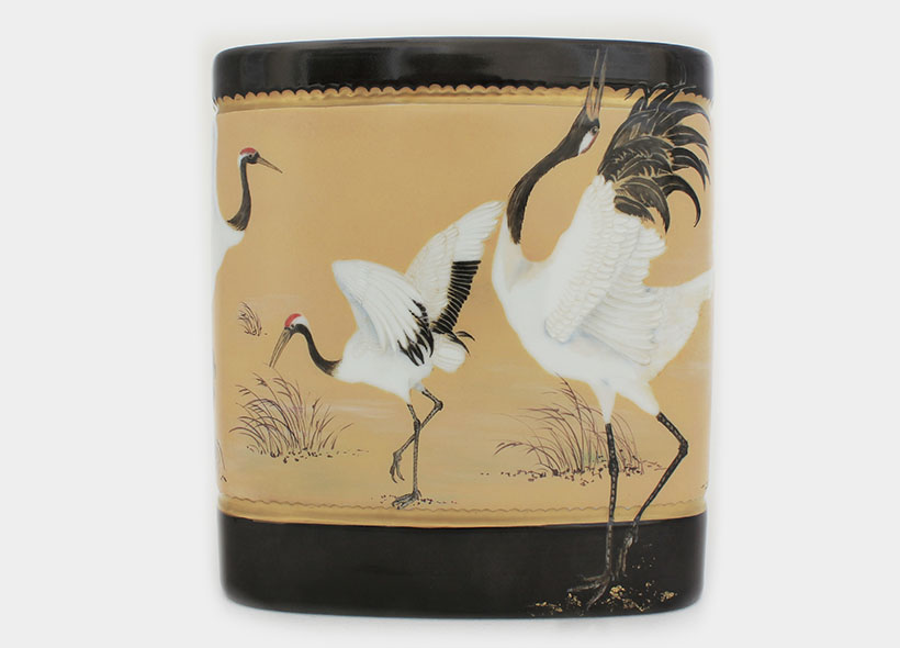 Véronique Etève-Habègre - Peinture sur Porcelaine - Cache Pot Oiseaux  
