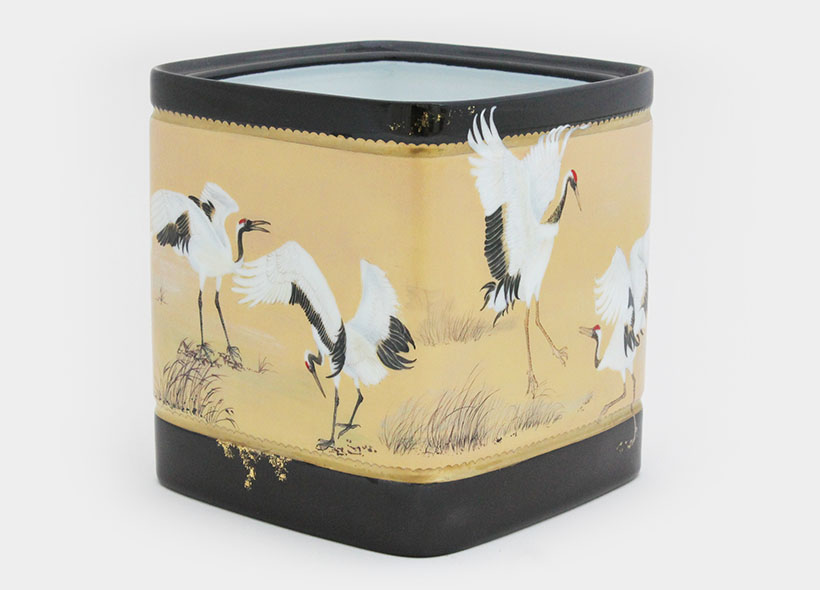 Véronique Etève-Habègre - Peinture sur Porcelaine - Cache Pot Oiseaux  