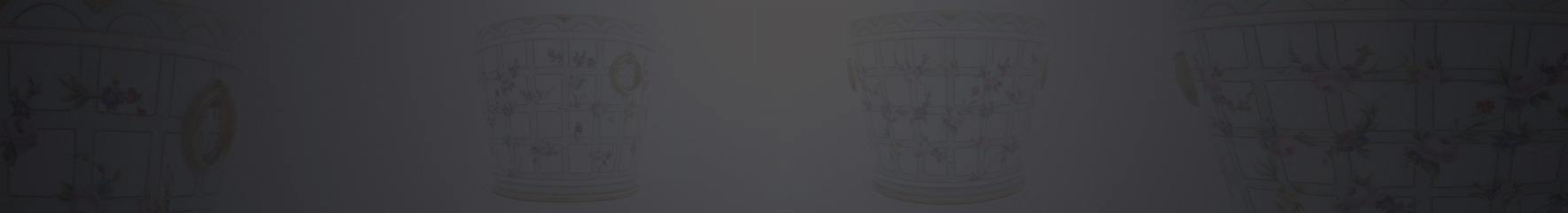 Véronique Etève-Habègre - Peinture sur Cache Pot en Porcelaine (Cache Pot Roses )