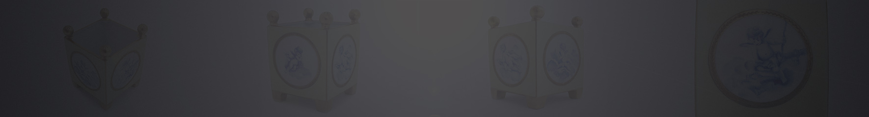 Véronique Etève-Habègre - Peinture sur Caisse à fleurs en Porcelaine (Caisse aux angelots )