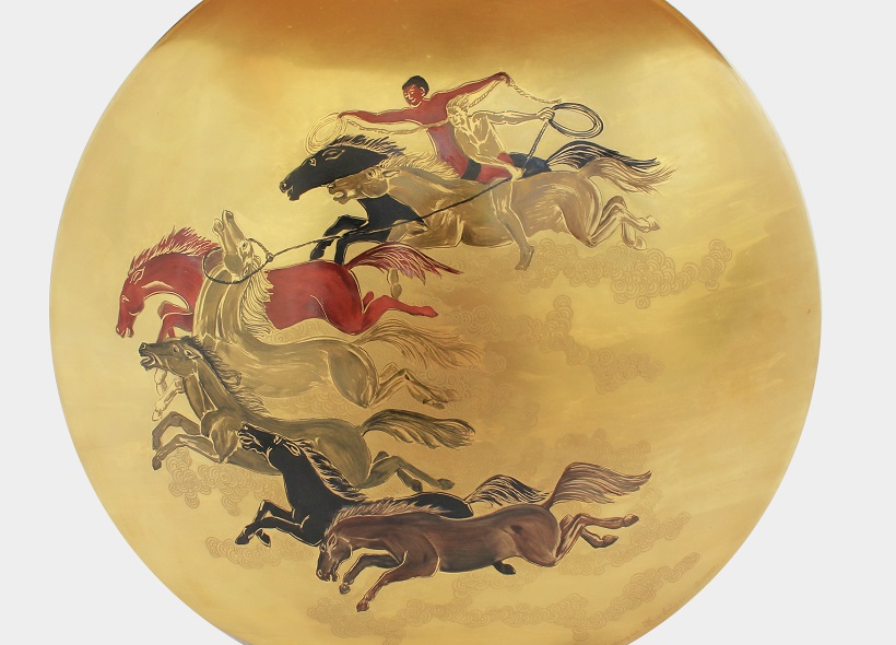 Véronique Etève-Habègre - Peinture sur Porcelaine - Lampe Chevaux  