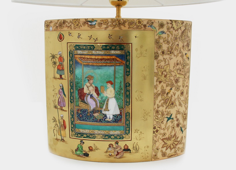Véronique Etève-Habègre - Peinture sur Porcelaine - Lampe Miniatures Monghol  