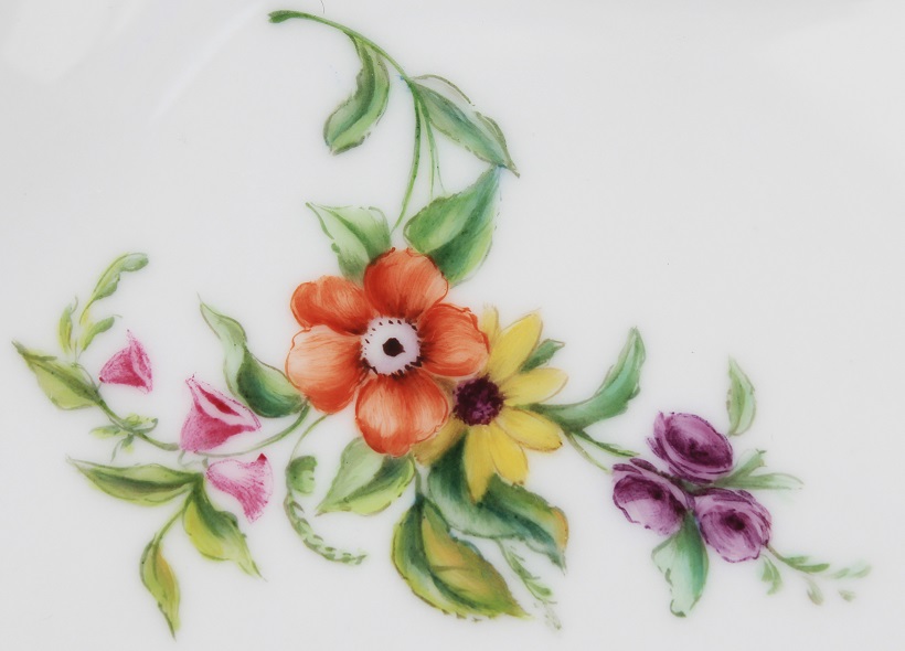 Véronique Etève-Habègre - Peinture sur Porcelaine - Plateau Fleurs  