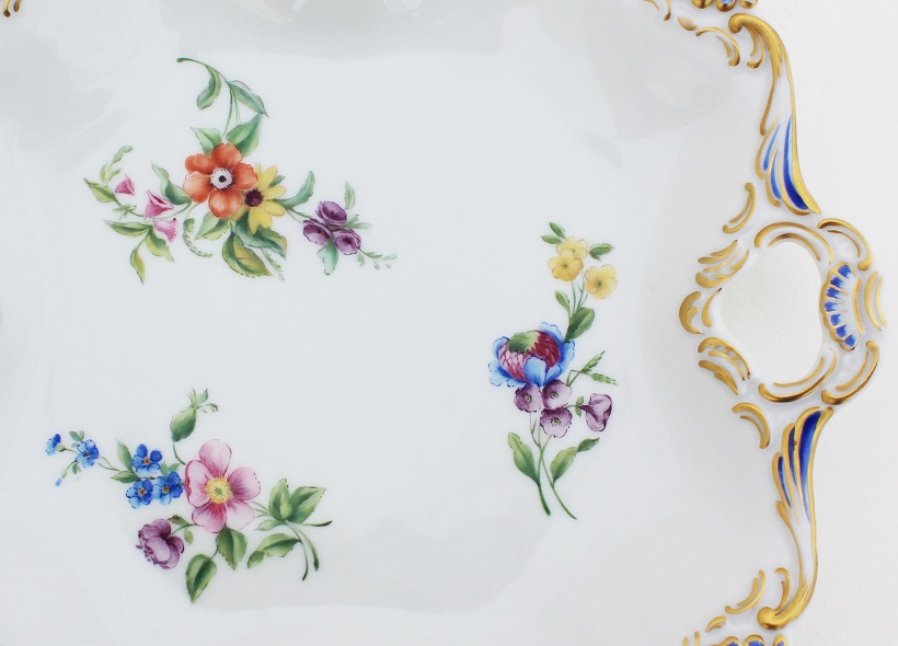 Véronique Etève-Habègre - Peinture sur Porcelaine - Plateau Fleurs  