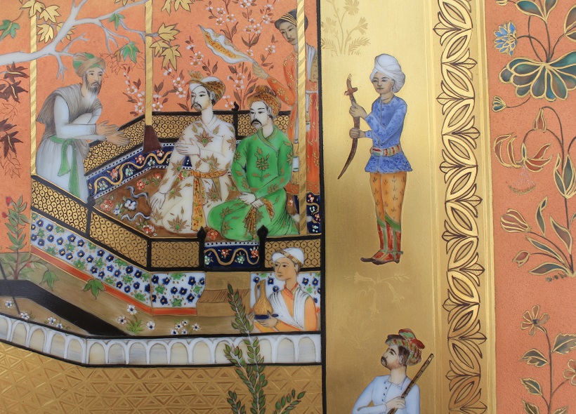 peinture sur plateau en porcelaine véronique habègre