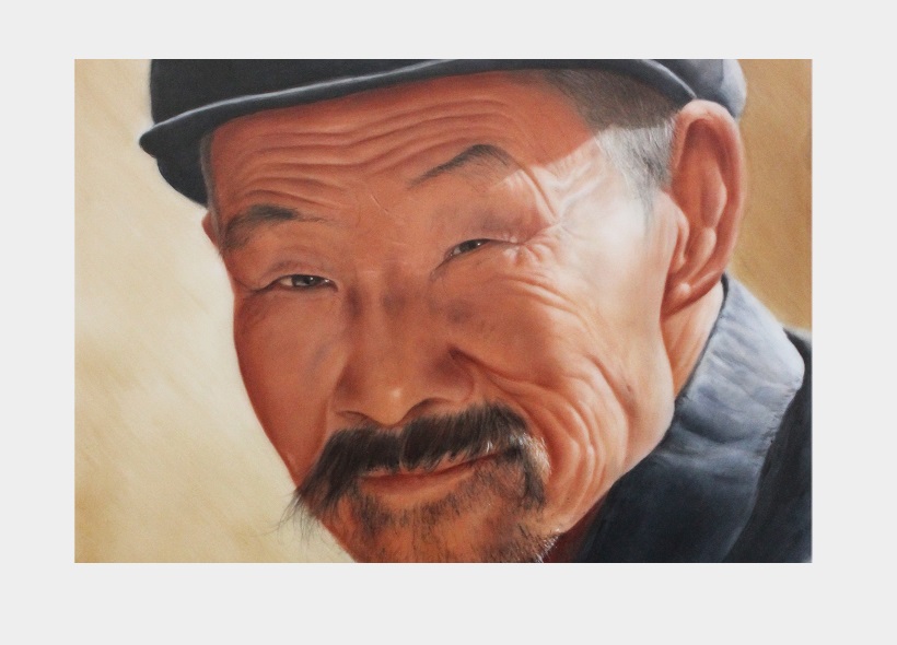 Véronique Etève-Habègre - Meilleur Ouvrier de France - Tableau Vieil Homme à la casquette  