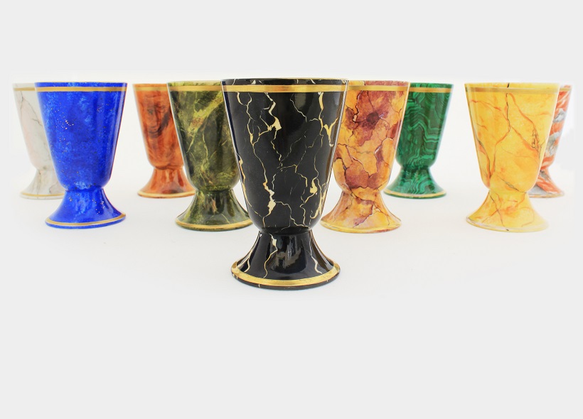 Véronique Etève-Habègre - Peinture sur Porcelaine - Tasse Mazagrans Matières  