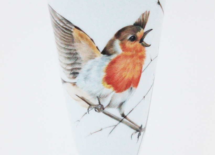 Véronique Etève-Habègre - Peinture sur Porcelaine - Tasse Oiseaux  