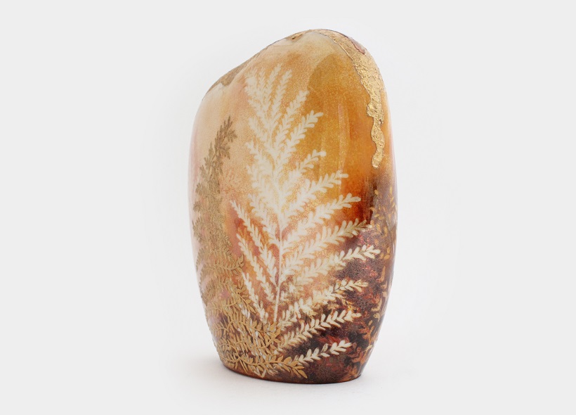 Véronique Etève-Habègre - Peinture sur Porcelaine - Vase Fougères  