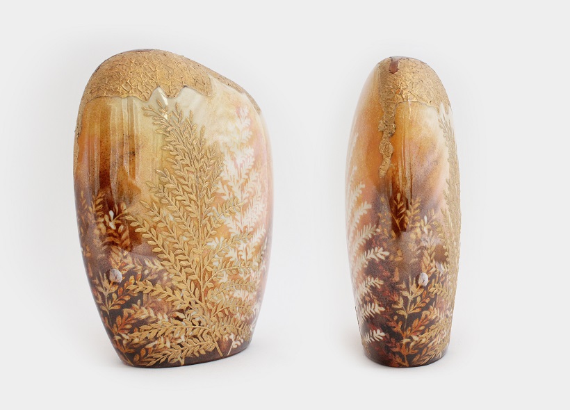 Véronique Etève-Habègre - Peinture sur Porcelaine - Vase Fougères  