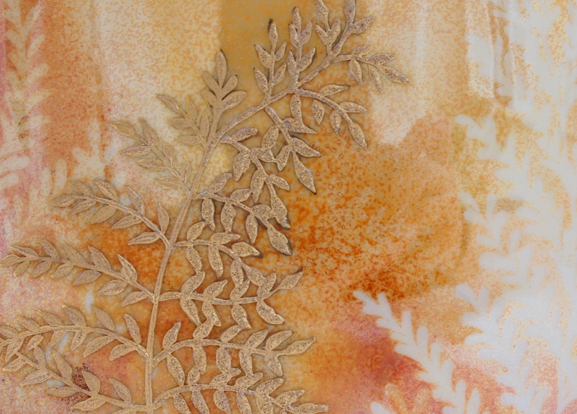 Véronique Etève-Habègre - Peinture sur Porcelaine - Vase Fougères  