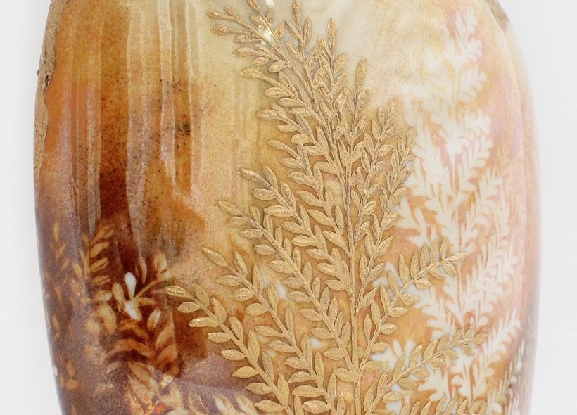 Véronique Etève-Habègre - Peinture sur Porcelaine - Vase Fougères  