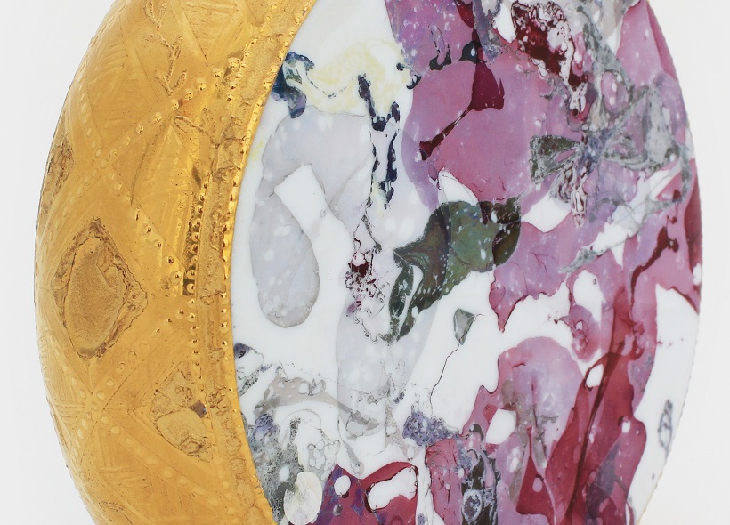 Véronique Etève-Habègre - Peinture sur Porcelaine - Vase Lustre par trempage et Or  