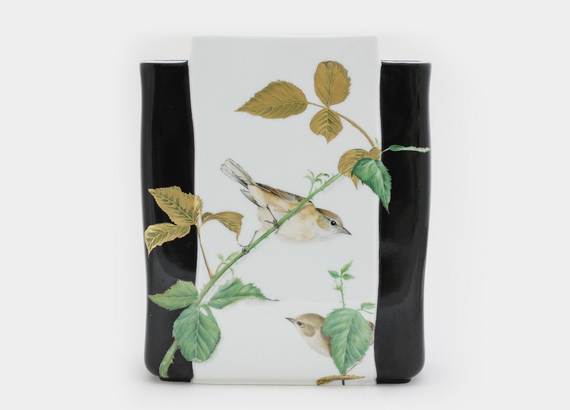 Véronique Etève-Habègre - Peinture sur Porcelaine - Vase Oiseaux  