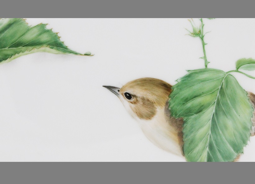 Véronique Etève-Habègre - Peinture sur Porcelaine - Vase Oiseaux  