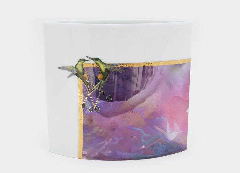 Véronique Etève-Habègre - Peinture sur Porcelaine - Vase Orchidée  