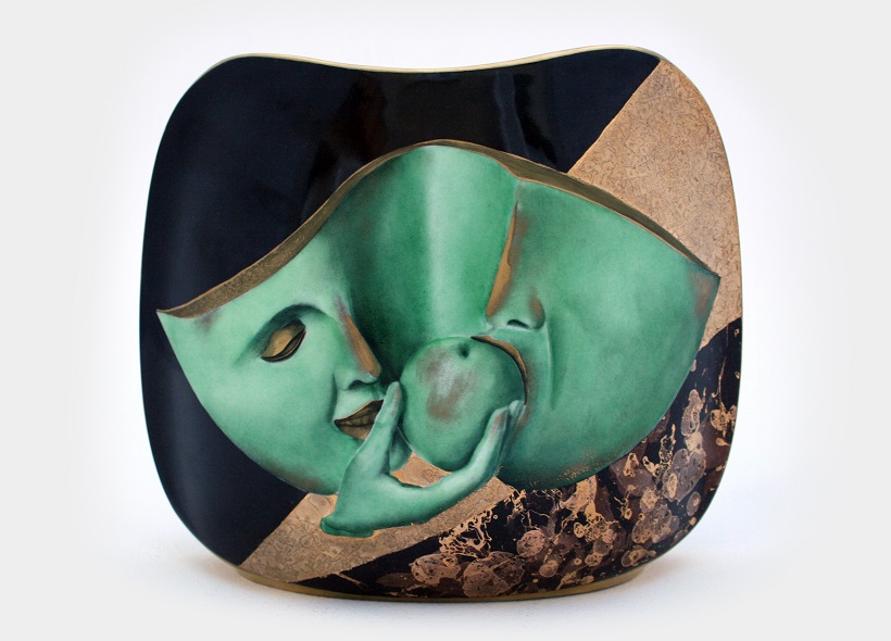 peinture sur vase en porcelaine véronique habègre