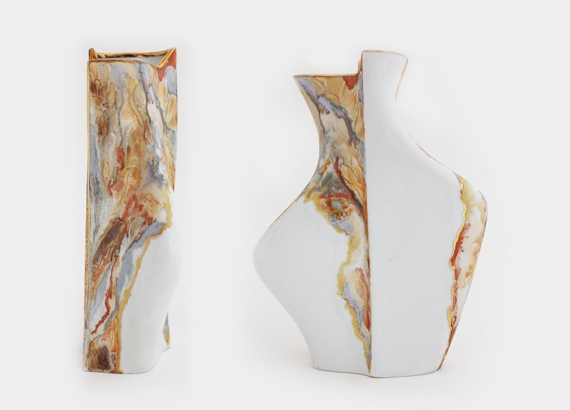 Véronique Etève-Habègre - Peinture sur Porcelaine - Vase Wallis  