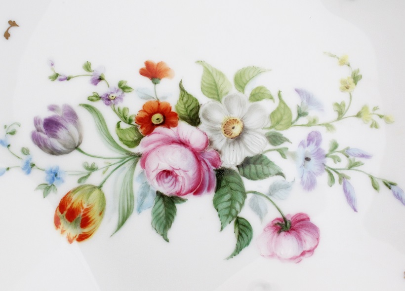 Véronique Etève-Habègre - Peinture sur Porcelaine - Vide-Poches Bouquet  