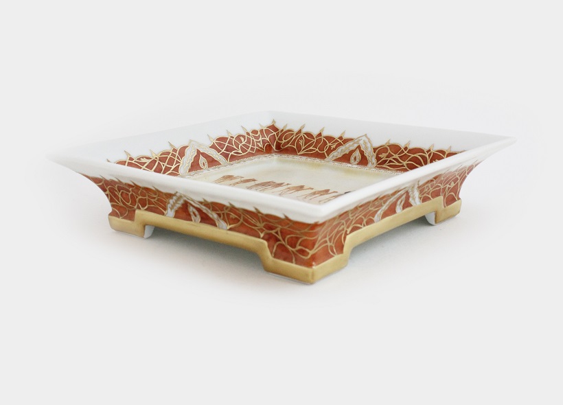 Véronique Etève-Habègre - Peinture sur Porcelaine - Vide-Poches Chameaux  