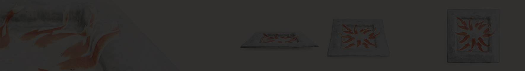 Véronique Etève-Habègre - Peinture sur Vide-Poches  en Porcelaine (Vide-Poches Poissons Rouges )